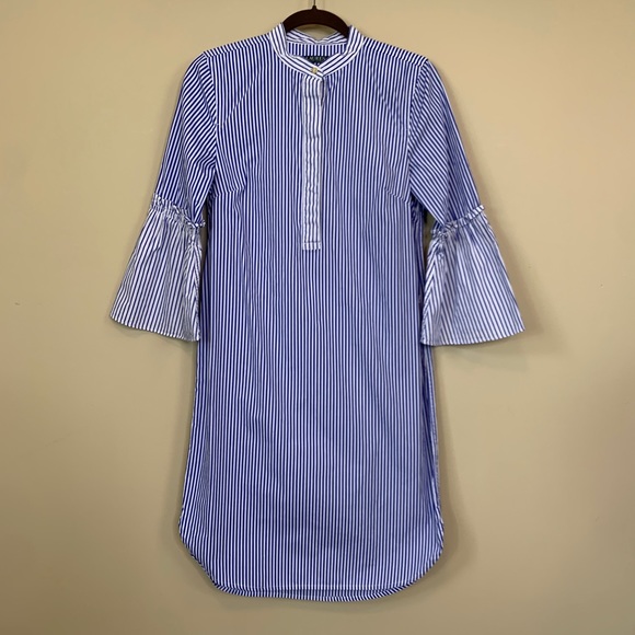 Ralph Lauren Bell Sleeve Bengal Shirtdress - Picture 4 of 12
